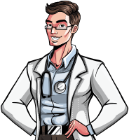Comics Style Male Doctor Cartoon Character
